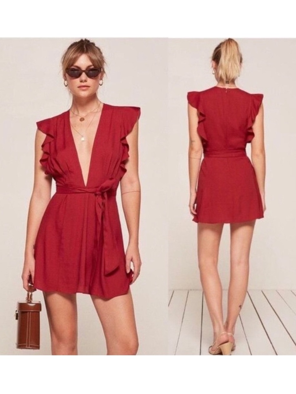 Reformation red mini dress - size 4